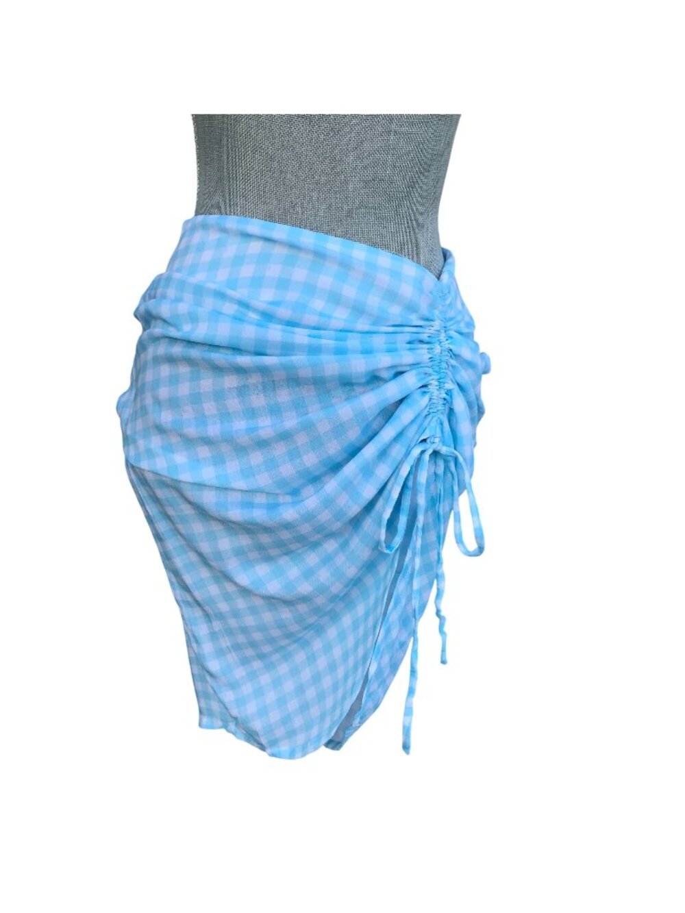 NWT Revolve VDM The Label Stassie Swimsuit Coverup Skirt Blue Coquette - Medium